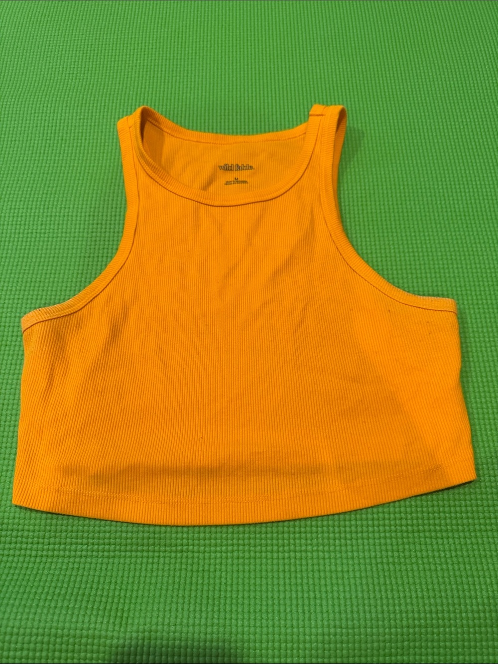 wild fable Neon Orange Ribbed Cropped Tank